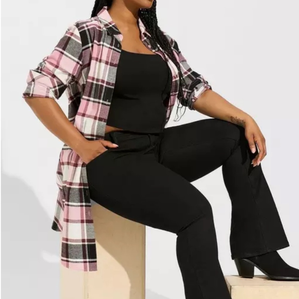 Torrid Flannel Midi Shacket size 0 (large 12) NWT